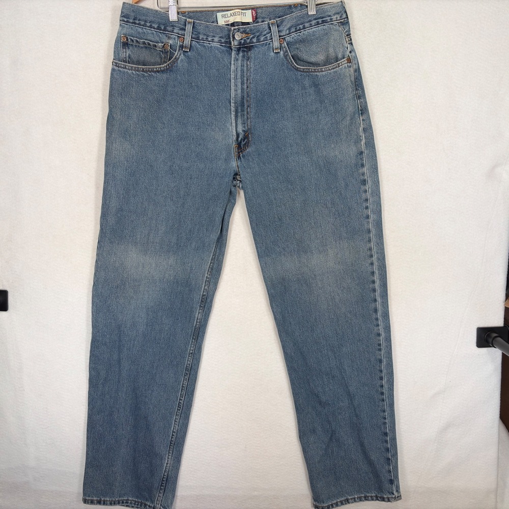 Levis 550 Relaxed Fit Jeans Mens 37x32 Medium Wash Blue Denim Vintage Y2K